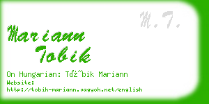 mariann tobik business card